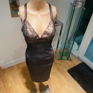 Vertigo Paris  black satin lace dress